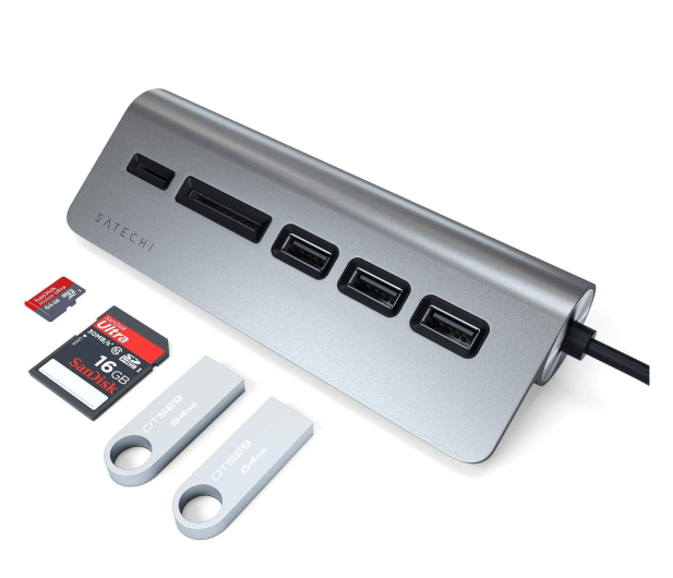 Satechi Aluminium - hub USB-C (czytnik kart micro/SD, 3x USB-A) SATSTTCHCRM - 1358288 - zdjęcie 4